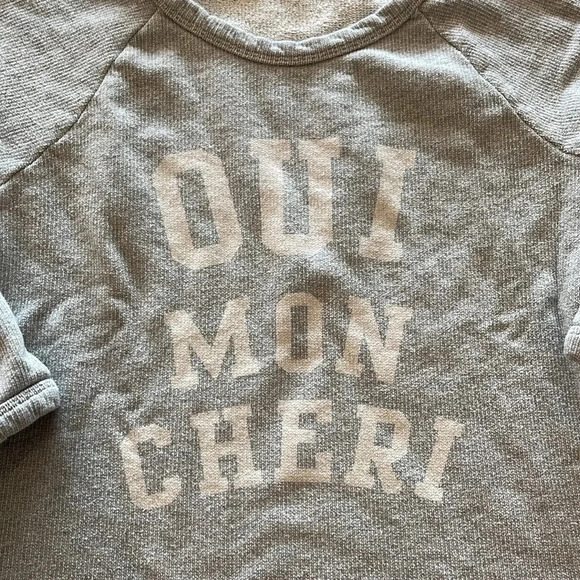 J. Crew Oui Mon Cheri crewneck Sweatshirt small EUC - Picture 2 of 4